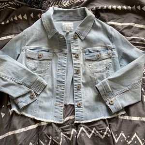 Torrid. Light Blue Wash Denim Crop Jacket.